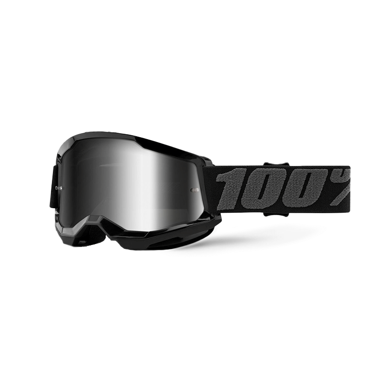 100% GAFAS STRATA 2 GOGGLE NEGRO - MIRROR PLATA LENS