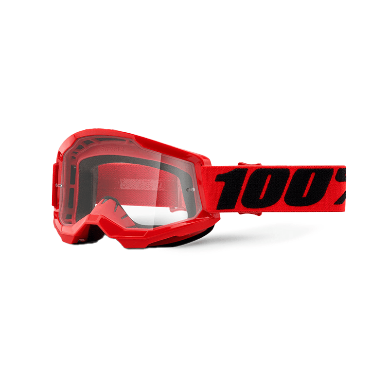 100% GAFAS STRATA 2 GOGGLE ROJO - CLEAR LENS