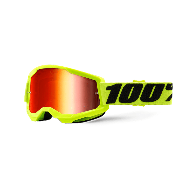 100% GAFAS STRATA 2 GOGGLE AMARILLO - MIRROR ROJO